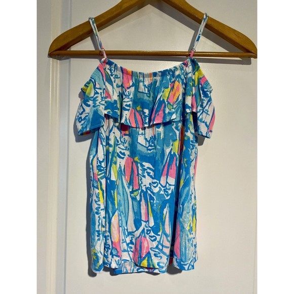 Lilly Pulitzer Tamiami Off-the-Shoulder Top in “Beach and Bae” Size XXS‎ - Picture 3 of 9